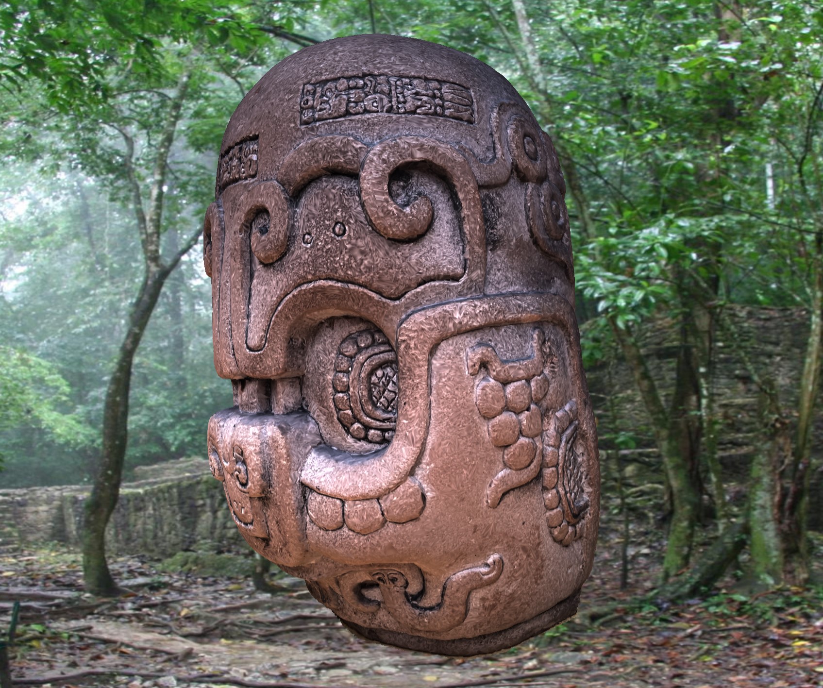 Pawahtun stone head model
